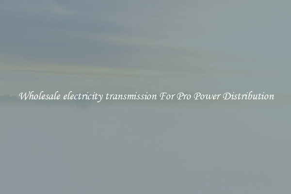 Wholesale electricity transmission For Pro Power Distribution