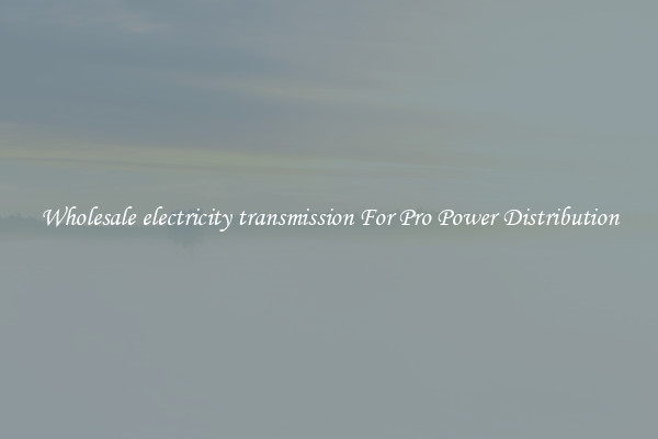 Wholesale electricity transmission For Pro Power Distribution