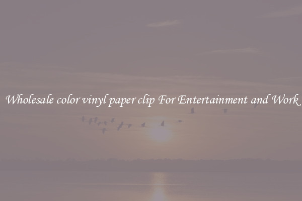 Wholesale color vinyl paper clip For Entertainment and Work