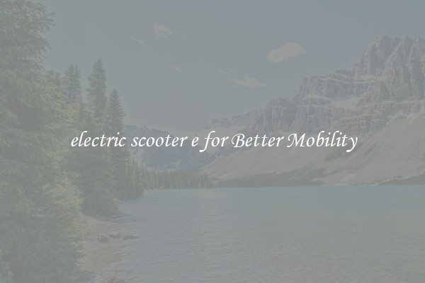 electric scooter e for Better Mobility