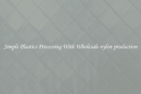 Simple Plastics Processing With Wholesale nylon production
