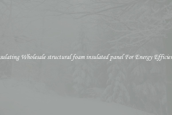 Insulating Wholesale structural foam insulated panel For Energy Efficiency
