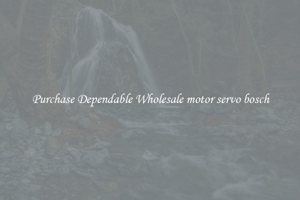 Purchase Dependable Wholesale motor servo bosch