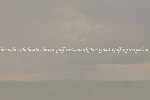 Versatile Wholesale electric golf carts work For Great Golfing Experience 
