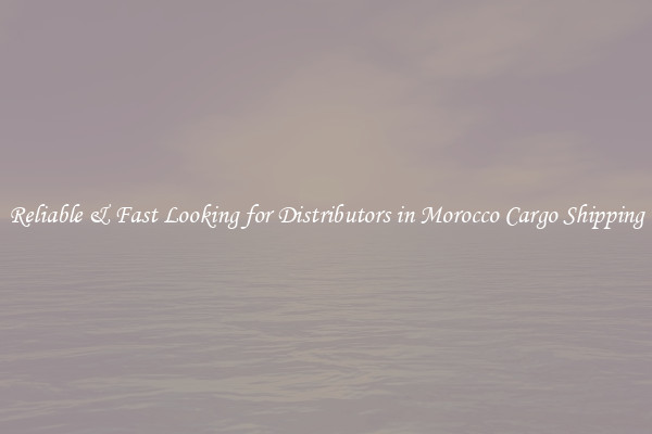 Reliable & Fast Looking for Distributors in Morocco Cargo Shipping