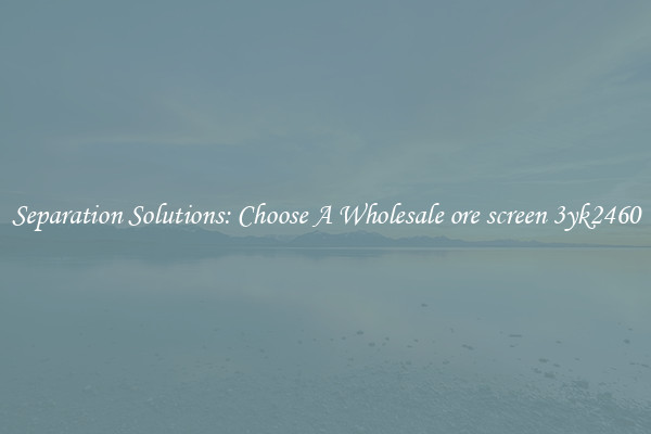 Separation Solutions: Choose A Wholesale ore screen 3yk2460