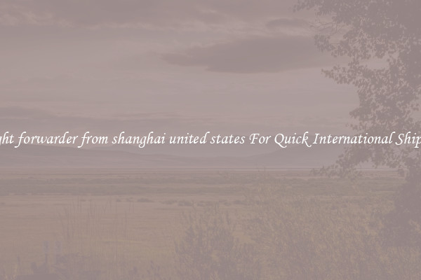freight forwarder from shanghai united states For Quick International Shipping
