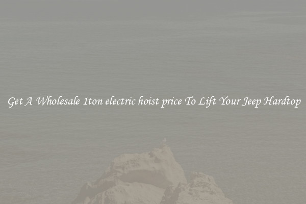 Get A Wholesale 1ton electric hoist price To Lift Your Jeep Hardtop