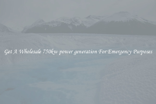 Get A Wholesale 750kw power generation For Emergency Purposes